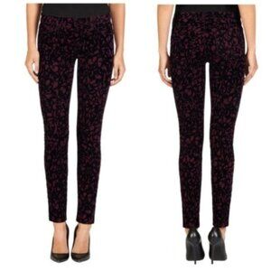 *NWT* J Brand Super Skinny Winter Preppy Chic‎ Velvet Mulberry Brocade Jeans
